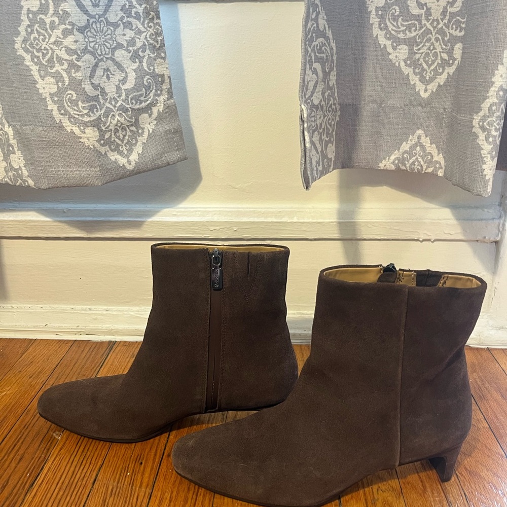 Blondo Dark Brown Suede Ankle Booties